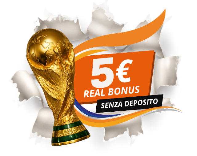 Welcome Bonus Mondiale - 5€ Bonus Sport, quota minima 6