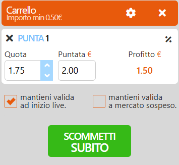 Mantieni valida ad inizio live
